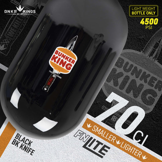 Bunkerkings FN Lite Air Bottle Only - 70ci 4500psi - Black BK Knife