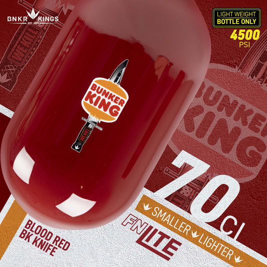 Bunkerkings FN Lite Air Bottle Only - 70ci 4500psi - Blood Red BK Knife