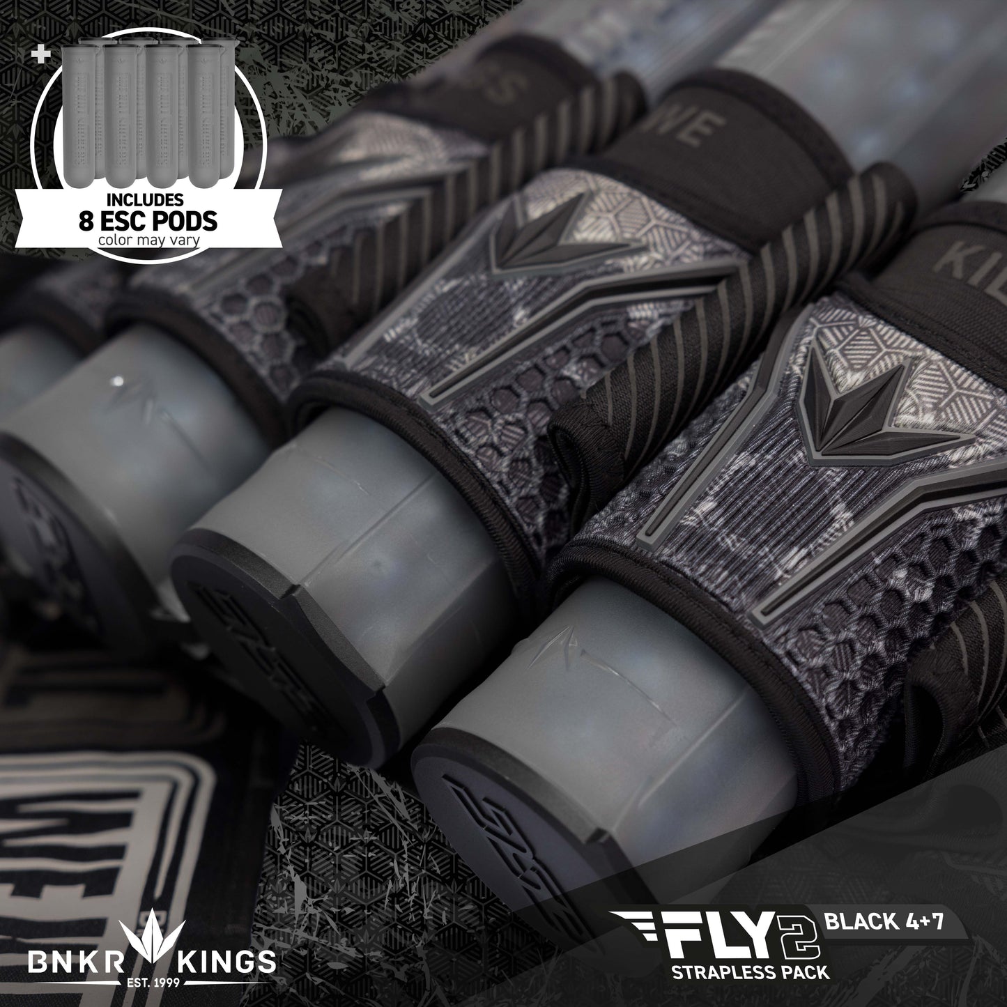Bunkerkings Fly2 Pack 4+7 - Black Skull (incl. 8 ESC Pods)