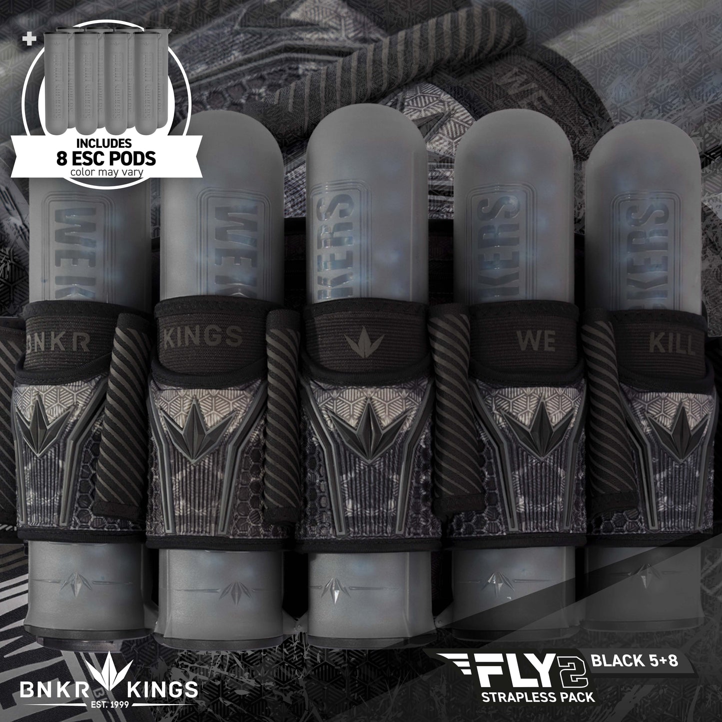 Bunkerkings Fly2 Pack 5+8 - Black Skull (incl. 8 ESC Pods)