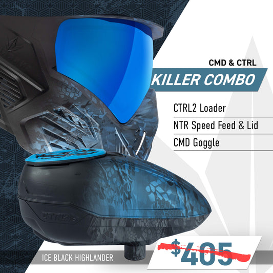 CMD & CTRL2 Killer Combo Goggle + Loader - Ice Black Highlander