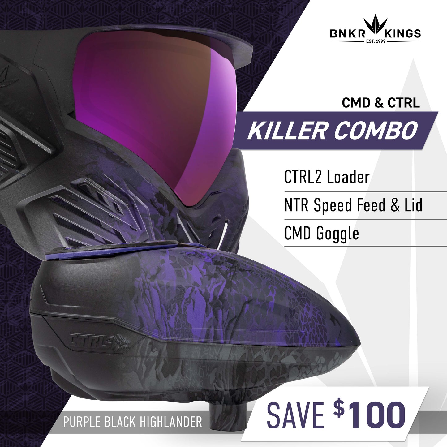 CMD & CTRL2 Combo - Purple Black Highlander