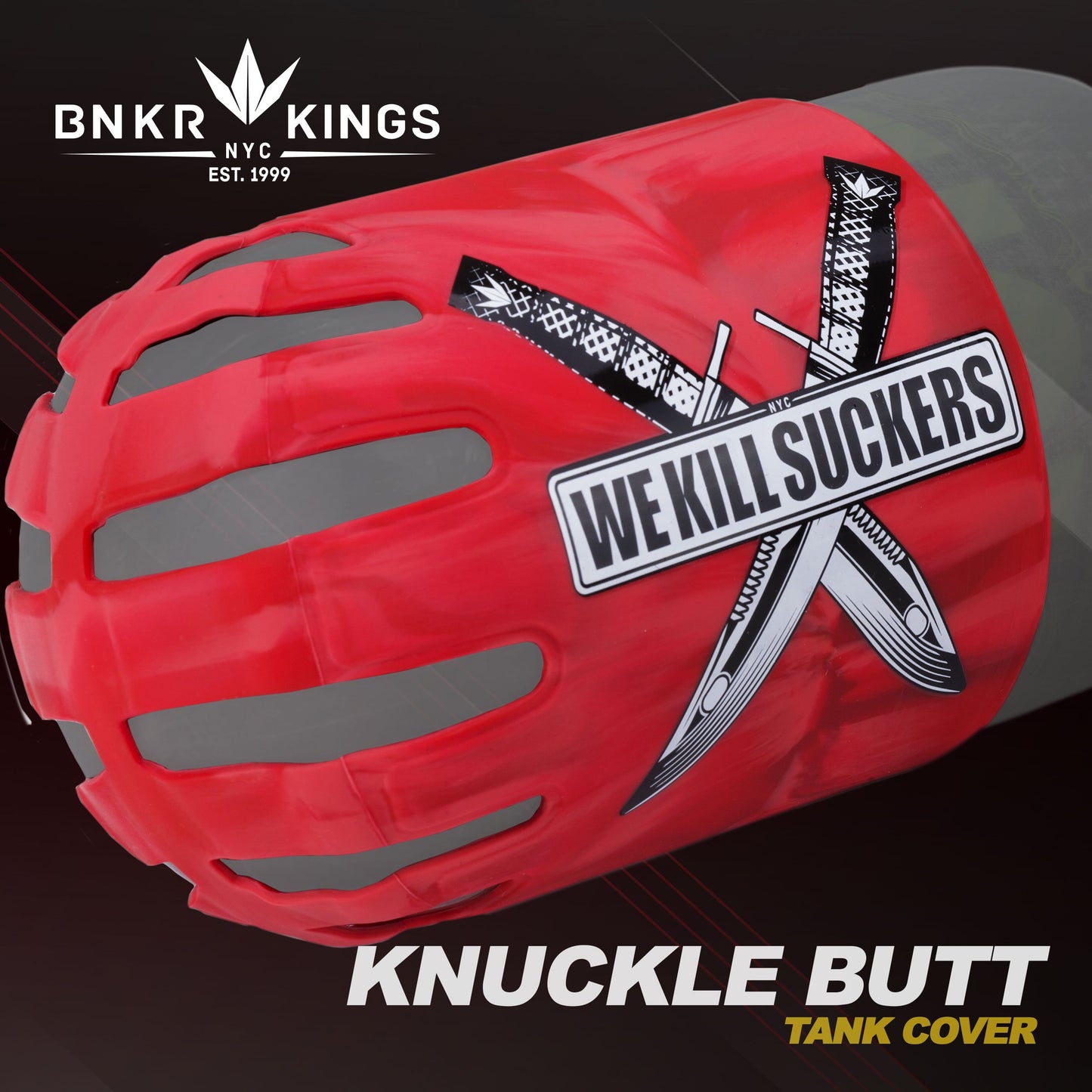 Bunkerkings - Knuckle Butt Tank Cover - WKS Knife - Red