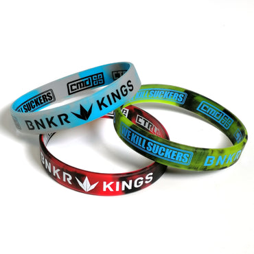 Bunkerkings Wristbands (3-Pack) - Red/Cyan/Lime