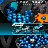 Virtue Ace Paintballs - Blue V-Logo Shell / Orange Fill - 2 Cases