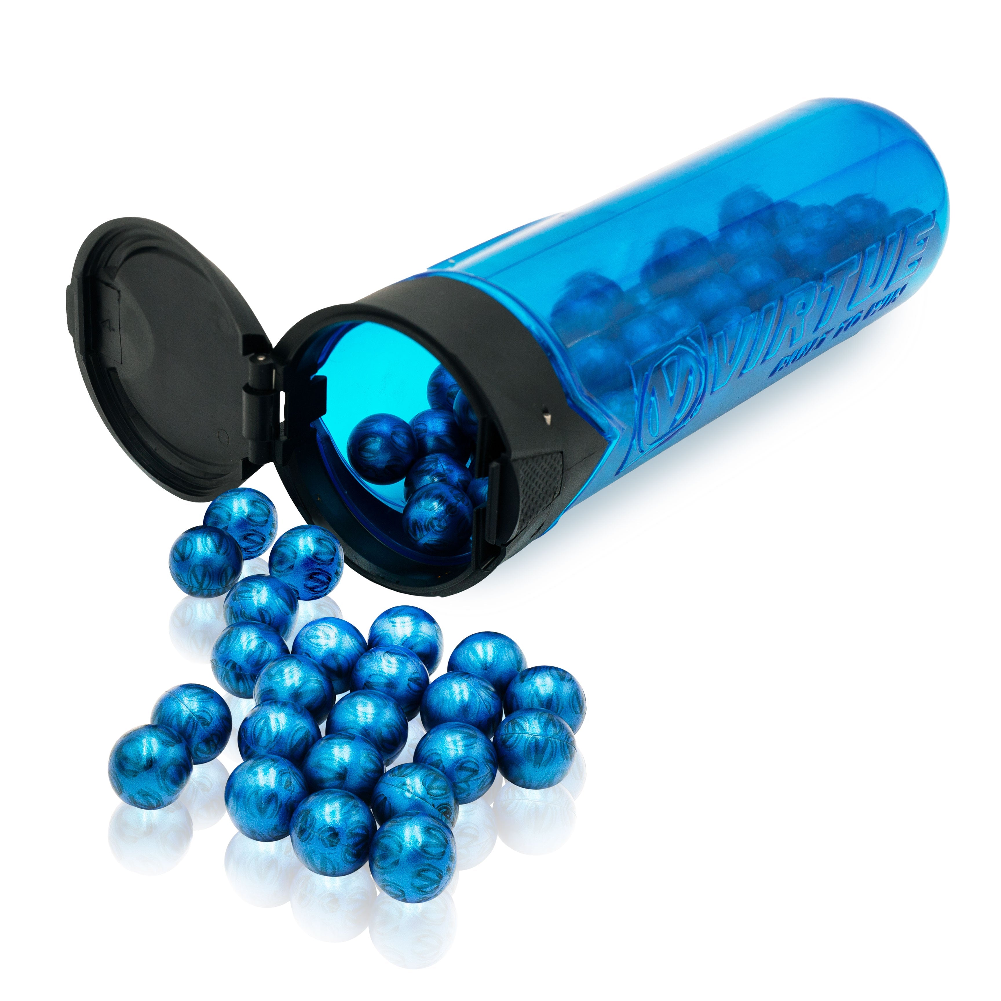 Virtue Ace Paintballs - Blue V-Logo Shell / Orange Fill - 2 Cases